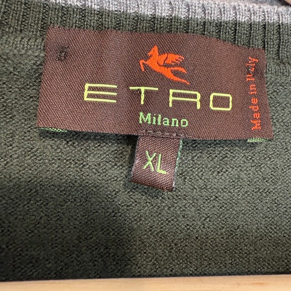 ETRO 100% Wool Sweater Vest Womens XL Windowpane Plaid Red Green Knit Designer - Picture 3 of 9